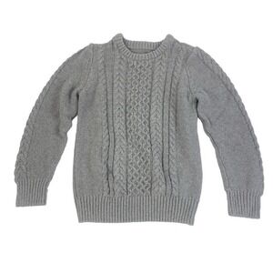 Maximus Rex Cable Knit Sweater Boys 6 Gray Crew Neck Long Sleeve Pullover